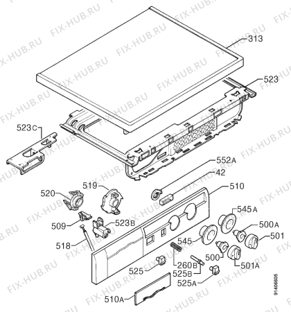 Взрыв-схема стиральной машины Zanussi VF2458 - Схема узла Command panel 037